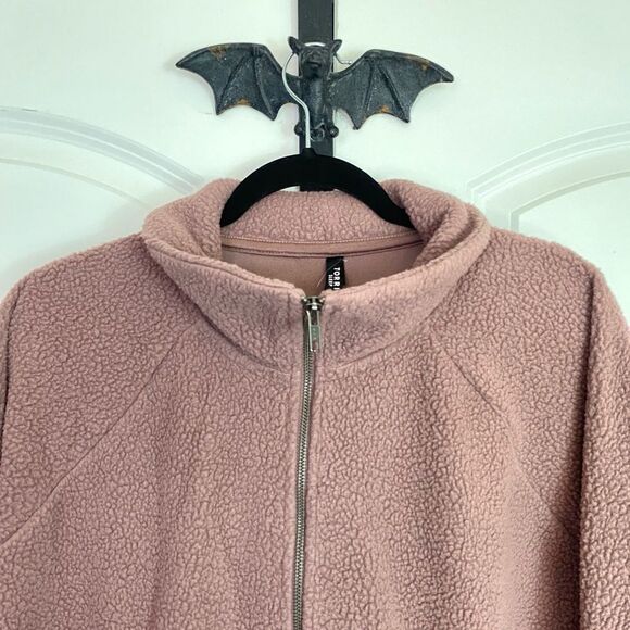 Torrid Dusty Rose Sherpa Zip Up Lounge Sweatshirt, Zipper Front, Collar,… - Picture 7 of 15